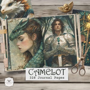 Camelot Junk Journal Pages: Medieval Arthurian Ephemera (Digital Download)