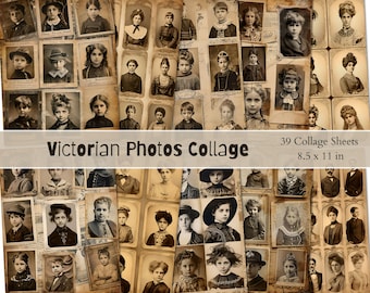 Victorian Era Photos Junk Journal Kit 1900s Printable Photos Vintage Scrapbook Kit Antique Collage Sheet Old Photos Ephemera Digital Crafts