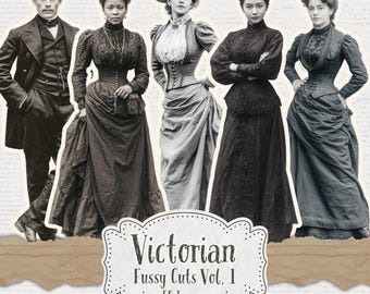 Victorian Fussy Cuts – Victorian People Ephemera, Vintage Paper Dolls, Printable Junk Journal (Digital Download)