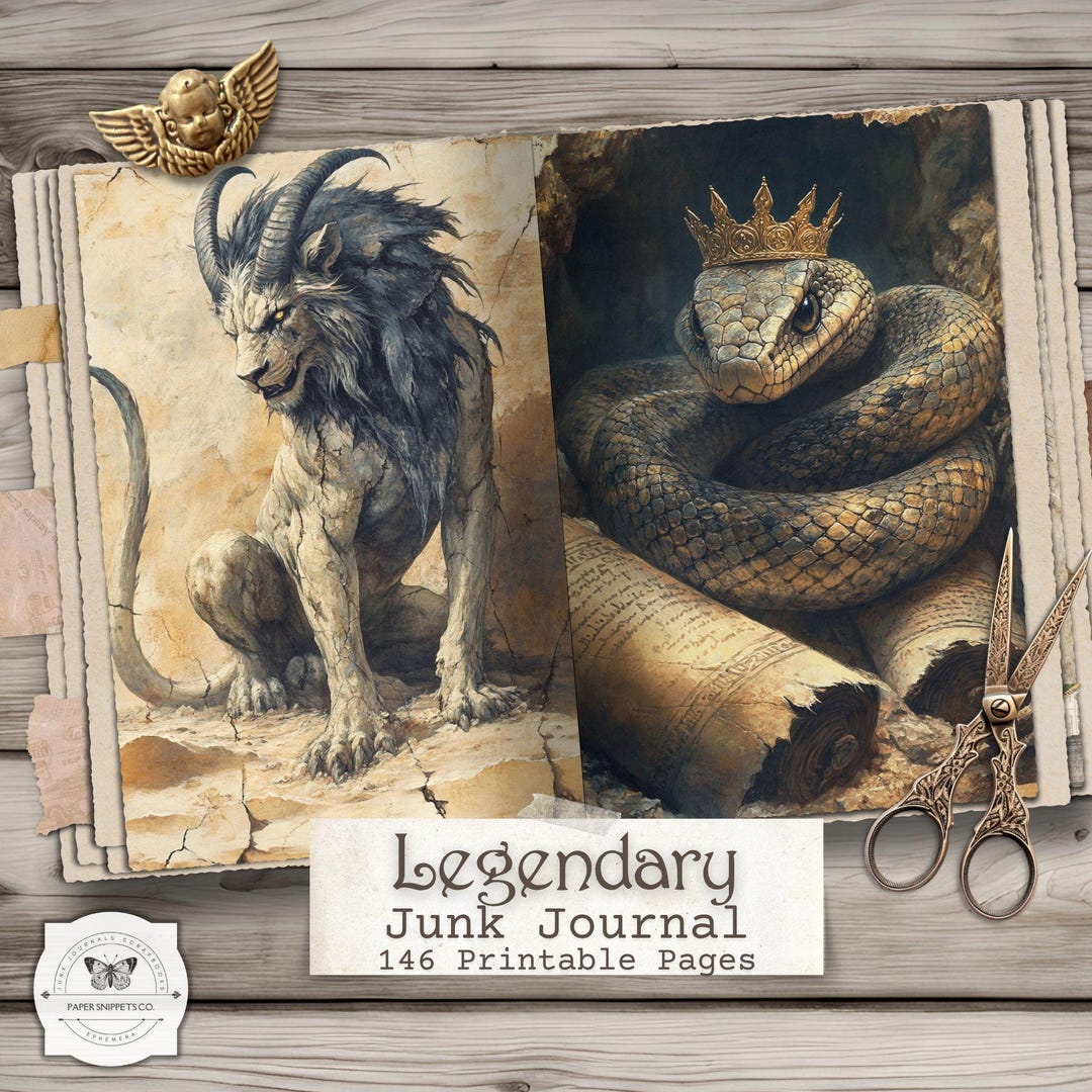 Legendary Creatures Junk Journal Pages – Fantasy Printable Kit ...