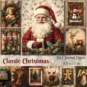 Vintage Christmas Junk Journal Pages: Festive Scrapbooking Ephemera (Digital Download)