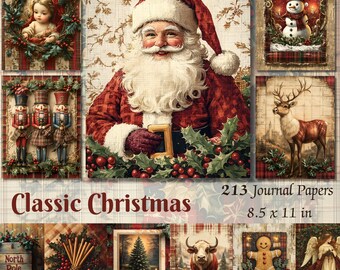 アンティーククリスマスポートレートページ：ジャンクジャーナル