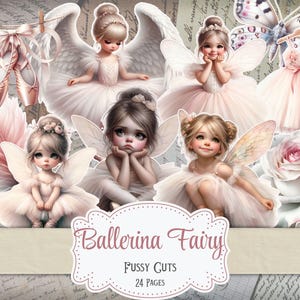 Bailarina con recortes de hadas rosas, imprimible, vintage, para diario, scrapbooking, tarjetas, ballet digital, efímera, recortes de hadas shabby chic