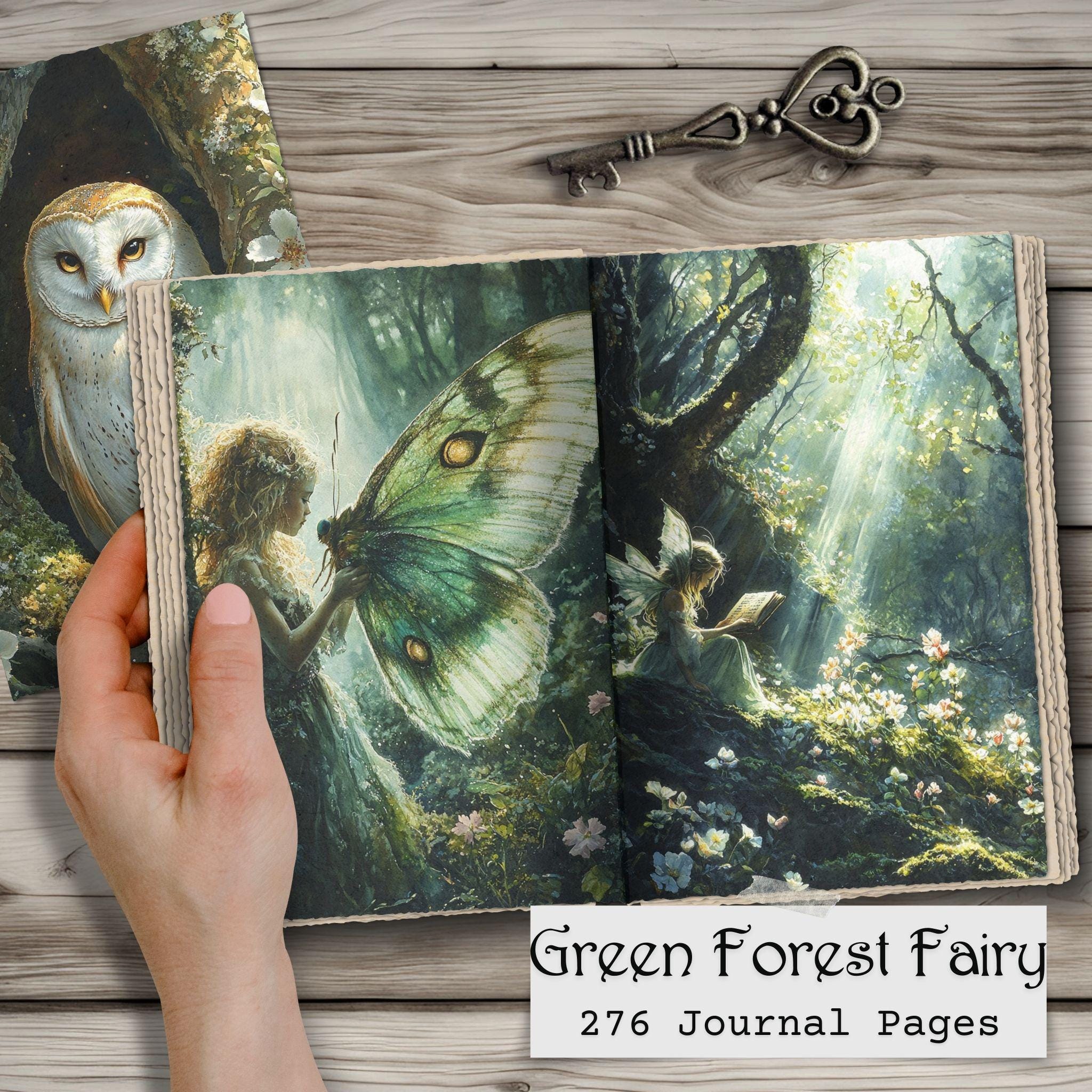 Green Forest Junk Journal Pages – Enchanted Fairy Woodland Printable ...