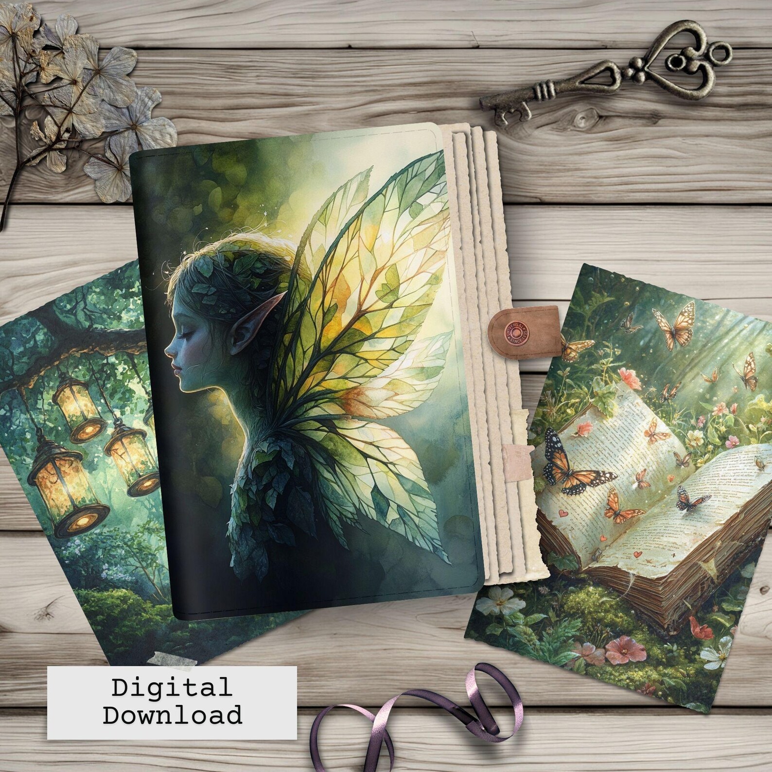 Green Forest Junk Journal Pages – Enchanted Fairy Woodland Printable ...