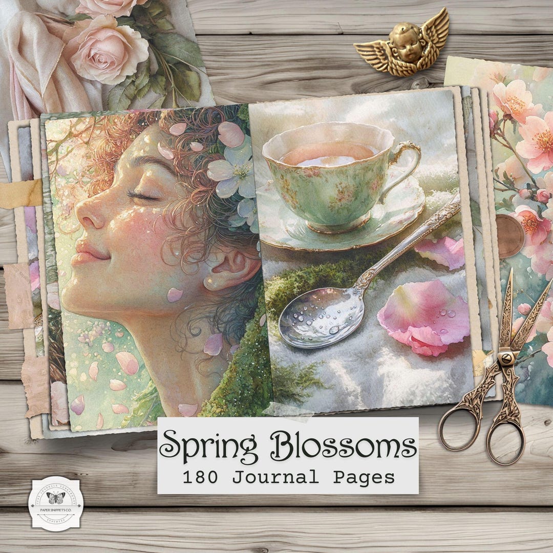 Spring Junk Journal Pages – Floral Fantasy Printable Kit, Enchanted ...