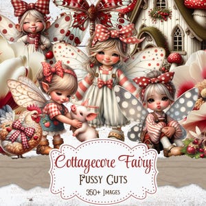 Décorations féeriques Cottagecore - Impressions fantaisistes de fées - Ephémères florales de fées pour journaux indésirables - Fournitures pour albums de scrapbooking - Découpes de fées shabby chic et chic