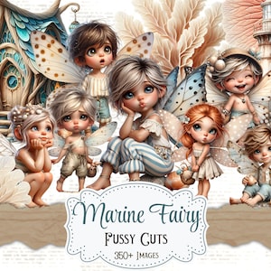 Fée marine, coupes pointilleuses, journal imprimable jonque côtière fée, fournitures de scrapbooking fée, fabrication de cartes, découpes marins éphémères nautiques numériques