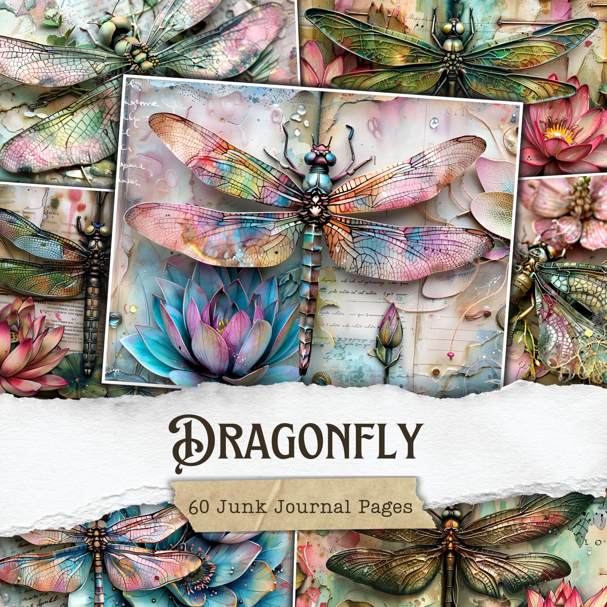 Dragonfly Junk Journal Pages: Vintage Ephemera, Scrapbook Printables ...