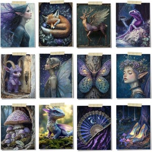 Enchanted Junk Journal Pages: Mystical Celestial Fairy Ephemera (Digital Download) image 15