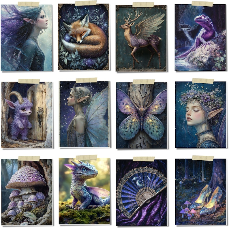 Enchanted Junk Journal Pages: Mystical Celestial Fairy Ephemera (Digital Download) image 15