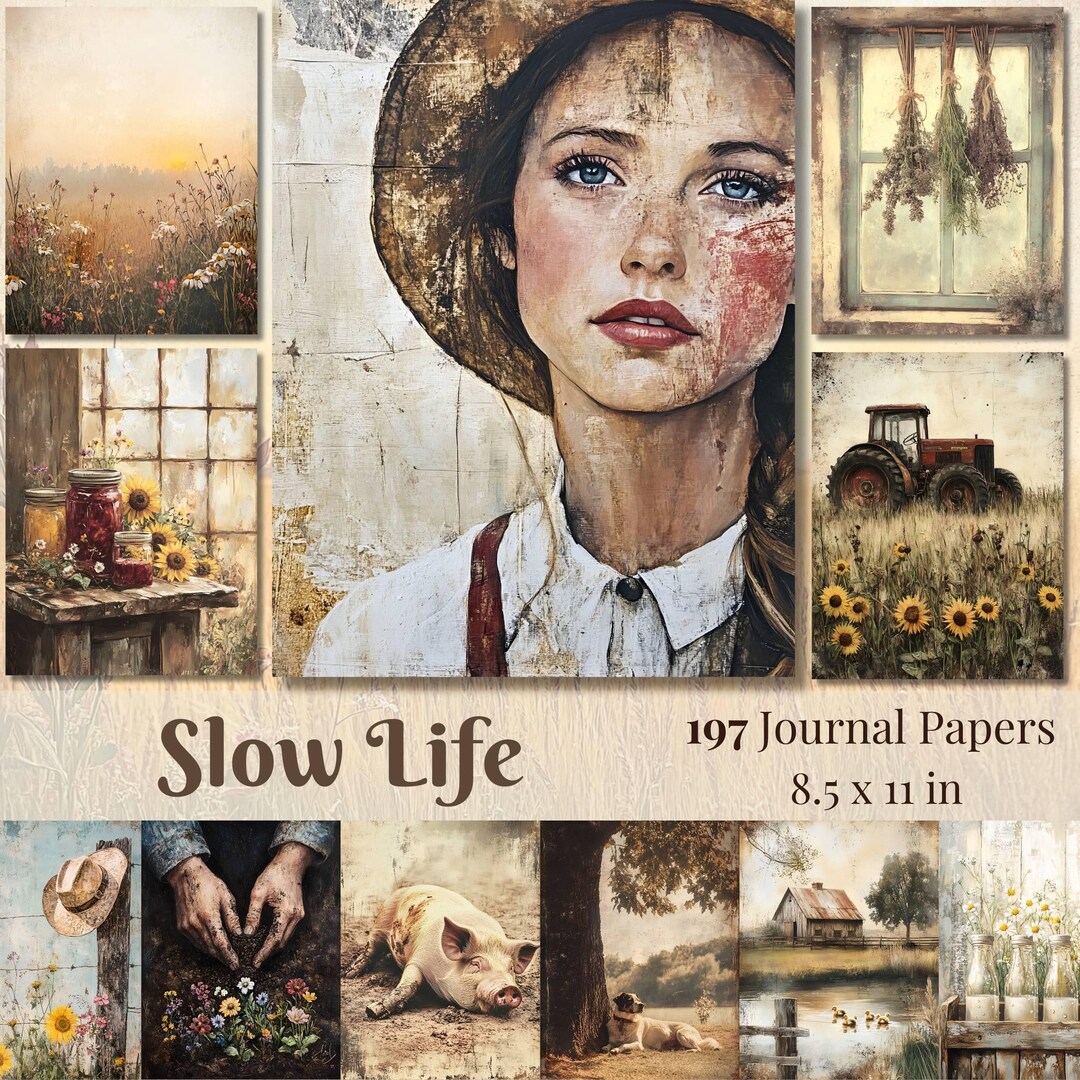 Farmhouse Junk Journal Pages: Rustic Countryside Ephemera (digital ...