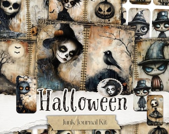 Halloween Junk Journal Kit: Spooky Gothic Ephemera (Digital Download