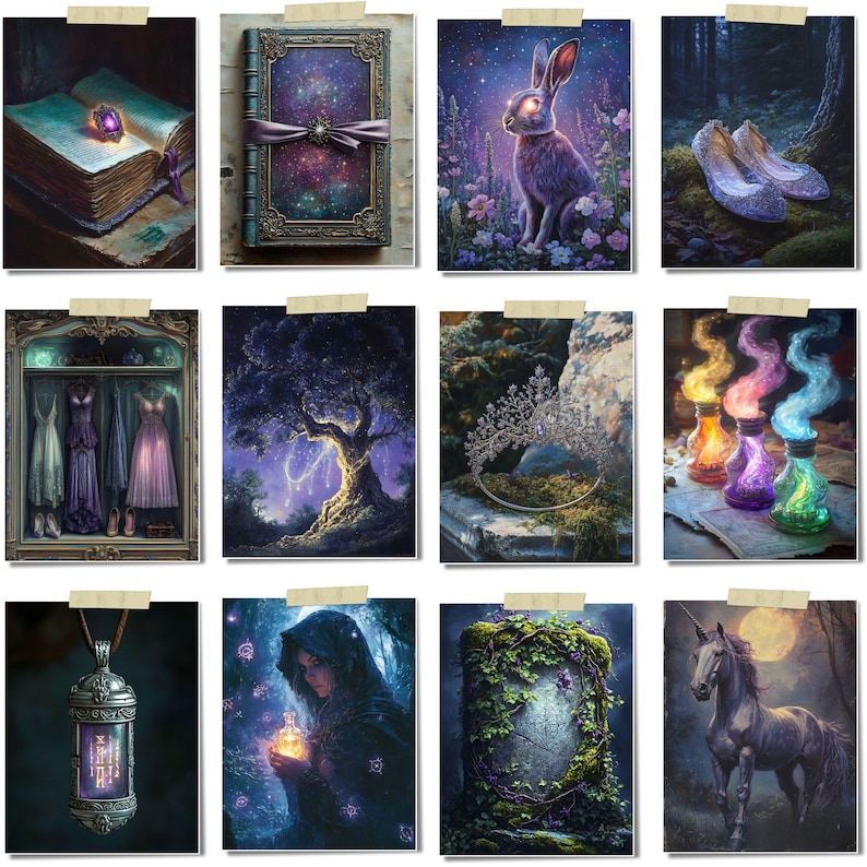 Enchanted Junk Journal Pages: Mystical Celestial Fairy Ephemera (Digital Download) image 9