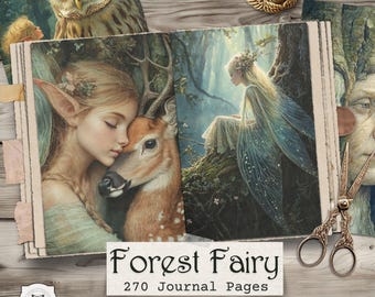 Forest Fairy Junk Journal Pages – Enchanted Woodland Printable Ephemera, Digital Download