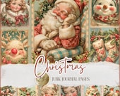 Christmas Junk Journal Pages – Holiday Printables, Vintage Xmas Scrapbook Ephemera, Digital Download