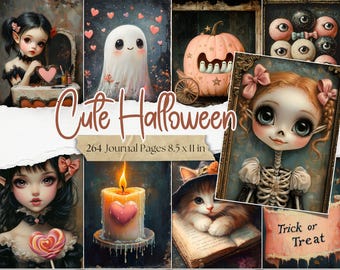 ハロウィンジャンクジャーナルキット：45ページの印刷可能な不気味な