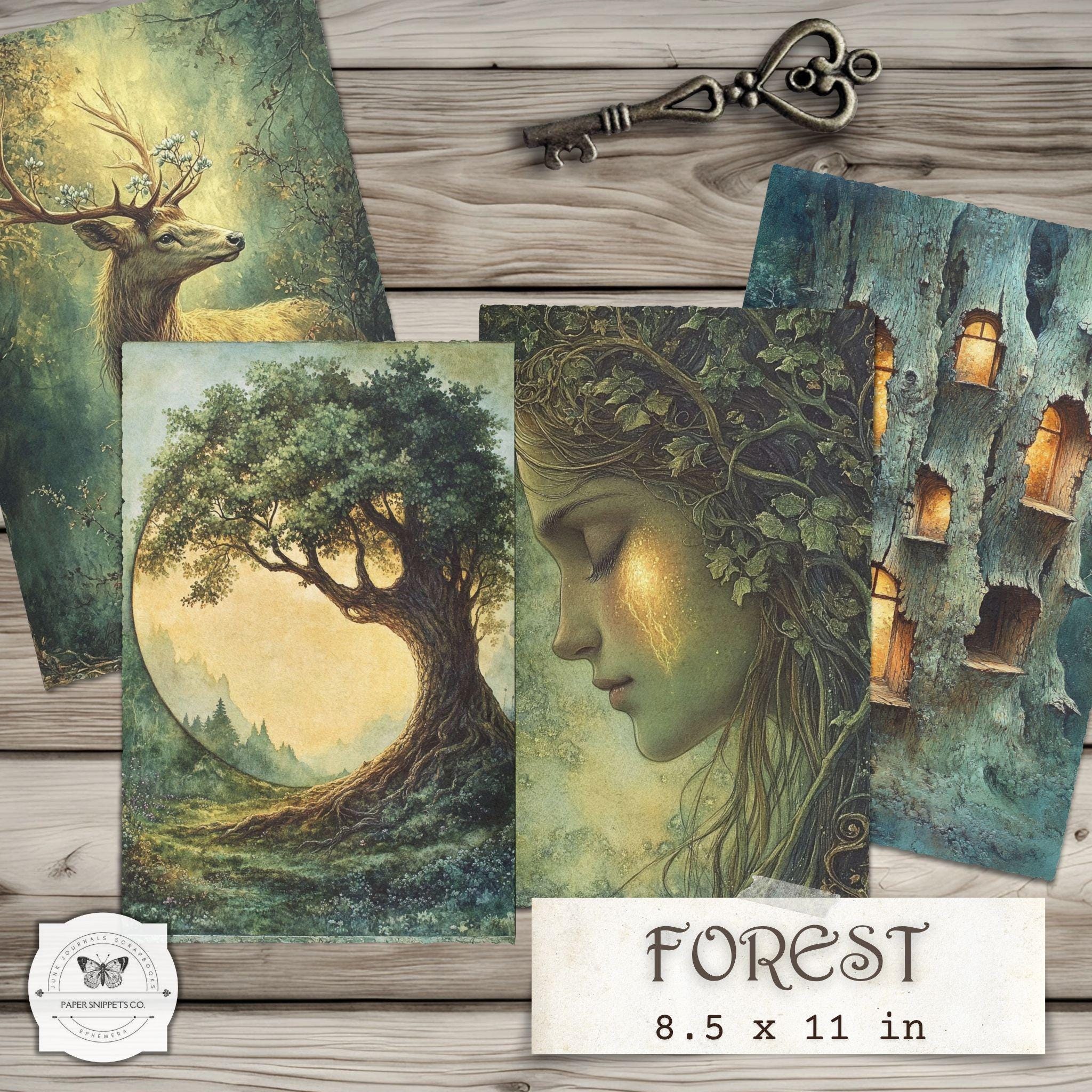 Enchanted Forest Junk Journal Pages – Woodland Fantasy Printable ...