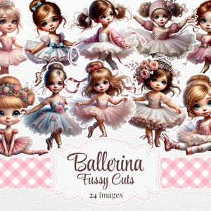 Stickers petite ballerine fussy vintage Ballerine Junk Journal Scrapbooking Carterie numérique Ballet Ephemera Découpes de ballerine