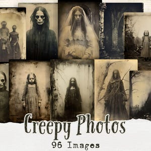 Creepy Photos Printables Vintage Horror Photos Printable Gothic Photographs Halloween Junk Journal Macabre Ephemera Digital Download Sepia
