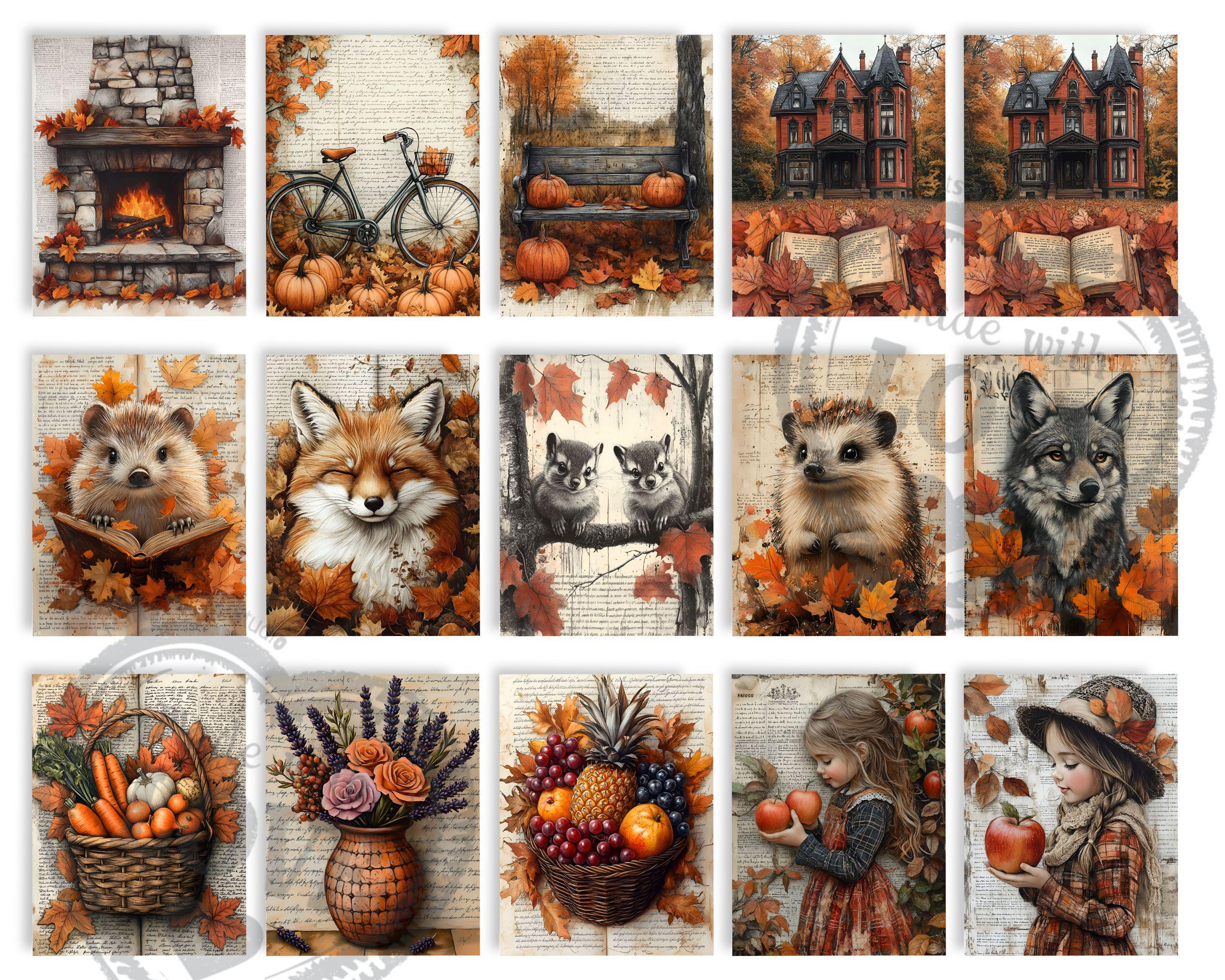 Autumn Junk Journal Printable Kit: Rustic Fall Ephemera (digital ...