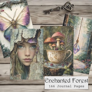 Enchanted Forest Junk Journal Pages – Fairy Woodland Printable Ephemera ...