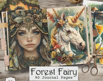 Forest Fairy Junk Journal Pages: Enchanted Woodland Printable Ephemera (Digital Download)