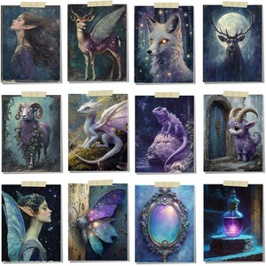 Enchanted Junk Journal Pages: Mystical Celestial Fairy Ephemera (Digital Download) image 8