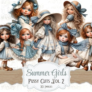 Zomer meisjes kieskeurig printables cottage girl printables grillig meisje junk dagboek afdrukbare plakboek benodigdheden kaarten maken digitale zomer ephemera