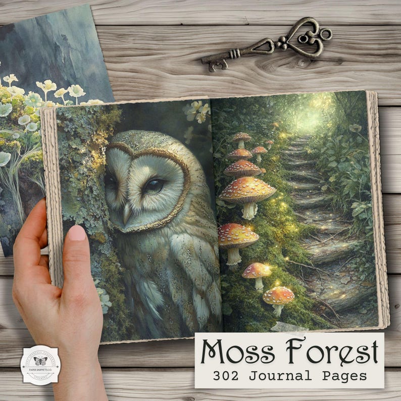 Moss Forest Junk Journal Pages – Enchanted Woodland Printable Ephemera ...