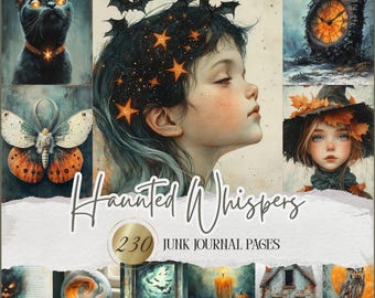 Halloween Junk Journal Kit, Gothic Halloween Printable Pages, Dark Fantasy Ephemera, Spooky Digital Download