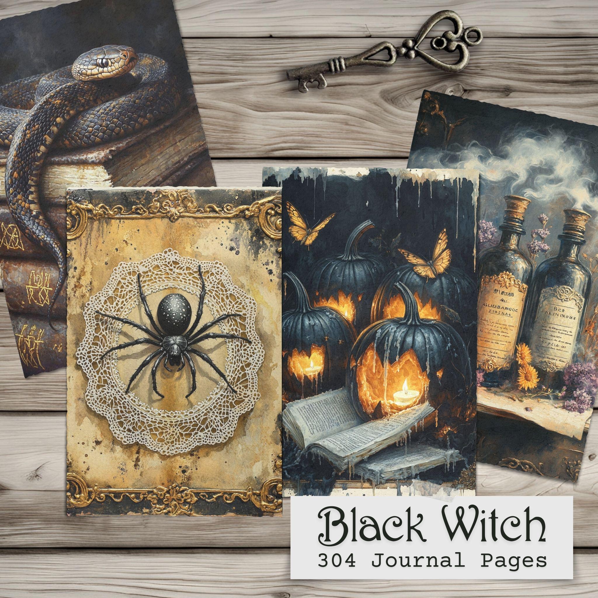 Black Witch Junk Journal Kit: Gothic Occult Printable Ephemera (digital ...