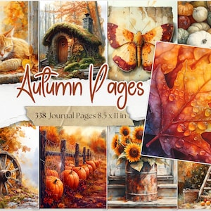 Autumn Junk Journal Pages Rustic Fall Scrapbook Printables Cosy Fall Digi Kit Thanksgiving Junk Journal Digital Vintage Cottagecore Ephemera