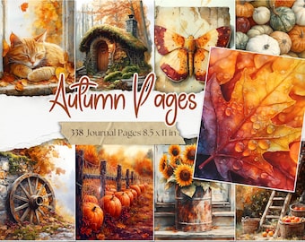 Páginas de diario basura de otoño: Efímeras rústicas de estilo cottagecore imprimibles (descarga digital)