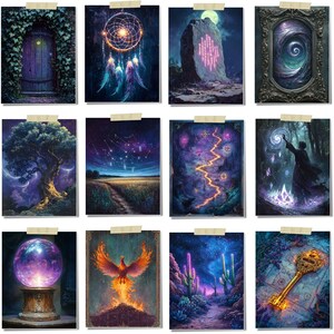 Enchanted Junk Journal Pages: Mystical Celestial Fairy Ephemera (Digital Download) image 13