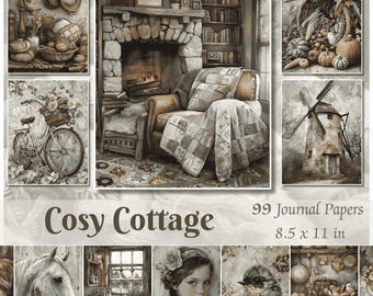 Kit de diario basura de cabaña acogedora: Efímeras de granja vintage (descarga digital)