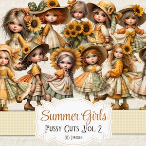Zomer meisjes kieskeurig printables cottage girl printables grillig meisje junk dagboek afdrukbare plakboek benodigdheden kaarten maken digitale zomer ephemera