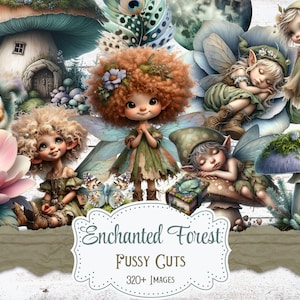 Fée de la forêt enchantée coupes difficiles Fée magique Journal imprimable fantaisie indésirable Scrapbooking nature carterie numérique éphémères forestiers