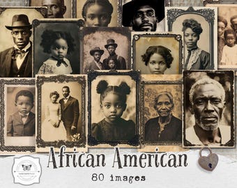 Vintage African American Portraits: Black Heritage Ephemera (Digital Prints)