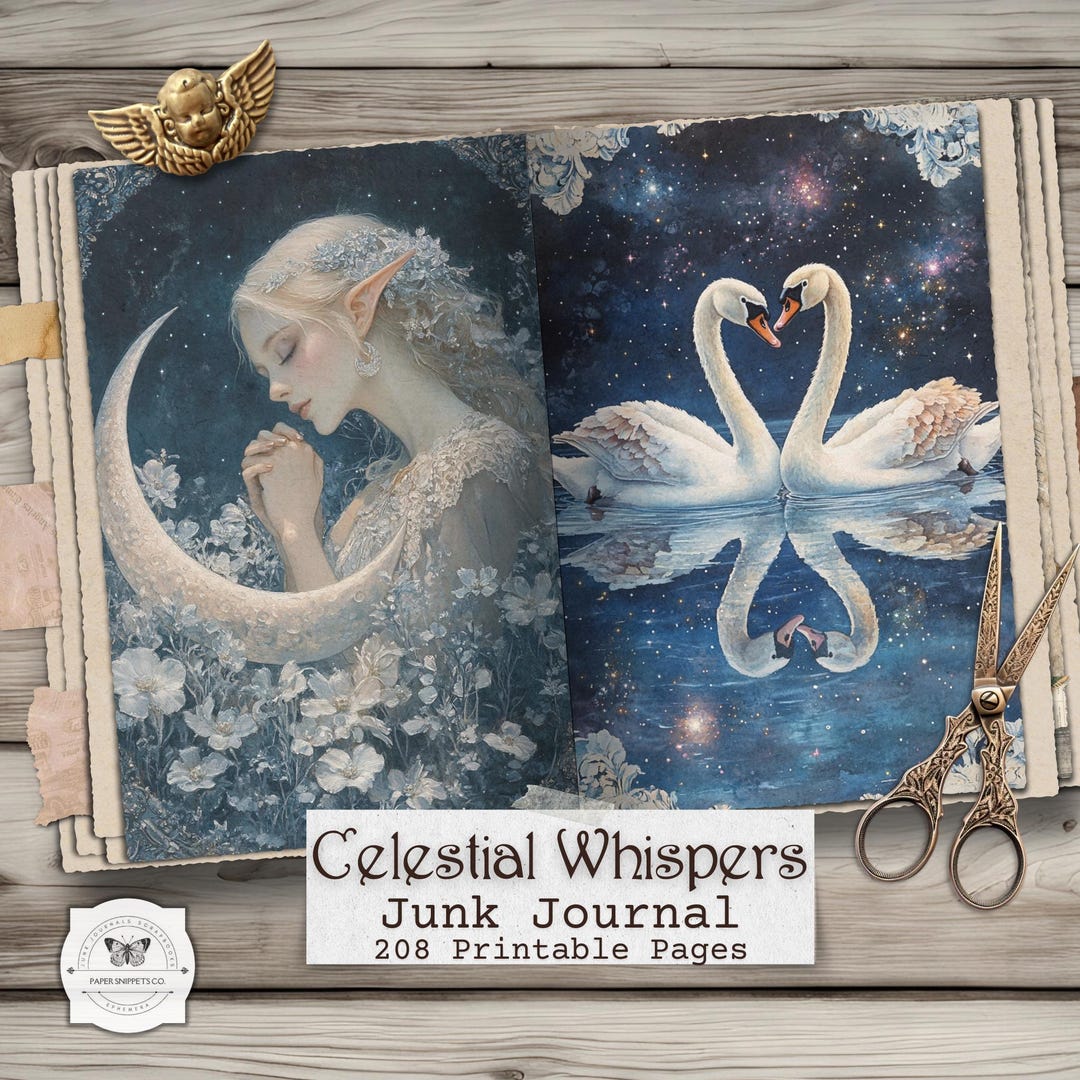 Celestial Junk Journal Pages – Magical Moon Printable Ephemera ...