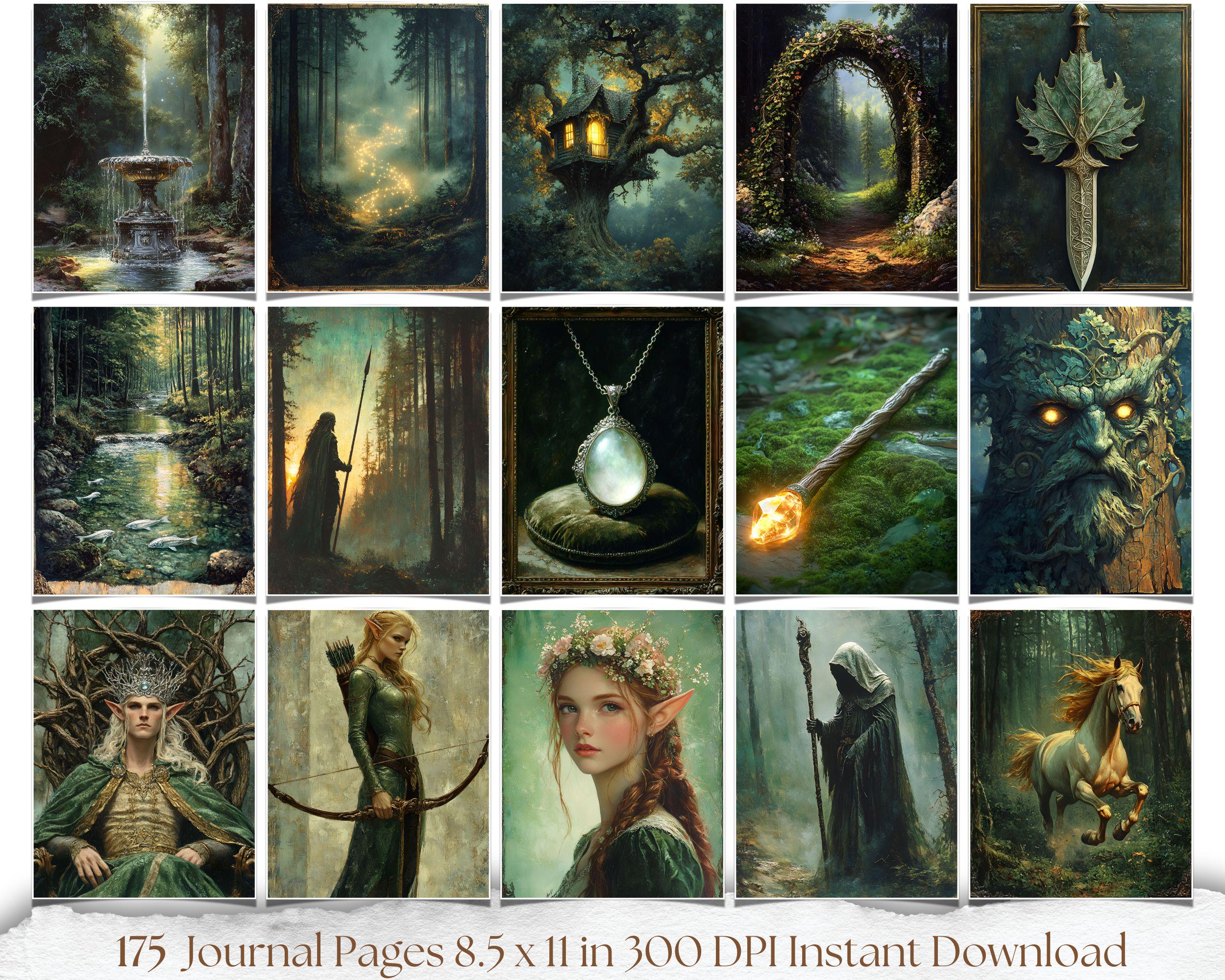 Elven Forest Junk Journal Pages – Dark Fantasy Woodland Printable Kit ...