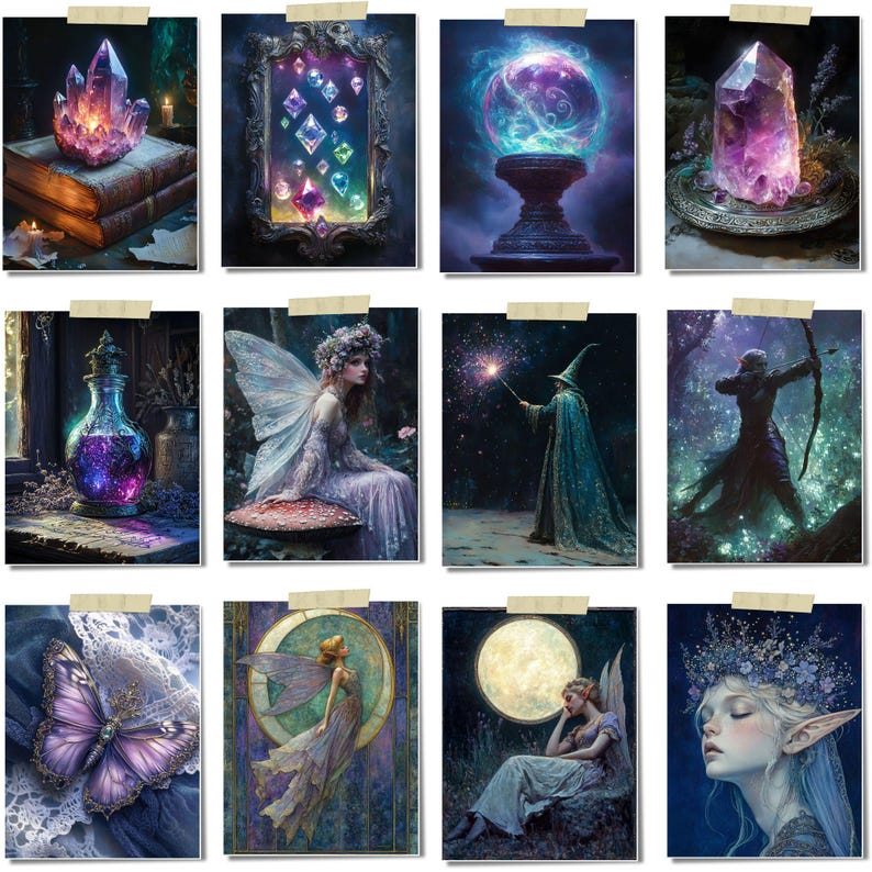 Enchanted Junk Journal Pages: Mystical Celestial Fairy Ephemera (Digital Download) image 14