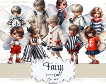 Coastal Fairy Fussy Cuts: Nautical Ephemera for Junk Journals (Digital Download, 170+ Images)