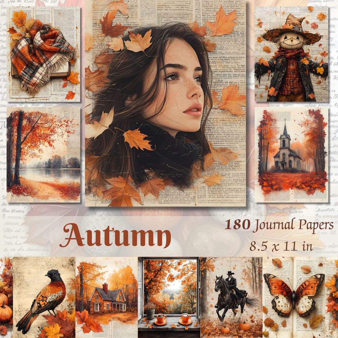 Autumn Junk Journal Printable Pages: Rustic Fall Ephemera (digital ...