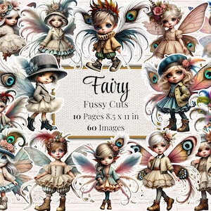 Fée du carnaval coupes pointues Stickers imprimables fée Journal indésirable fantaisiste fournitures de scrapbooking fée fabrication de cartes éphémères féeriques numériques