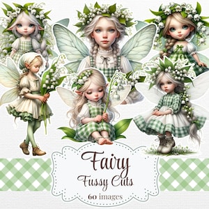 Sticker coupes pointilleuses fée imprimables féeriques journal indésirable lunatique fournitures scrapbooking fée fabrication de cartes éphémères fleurs numériques Lilly découpes