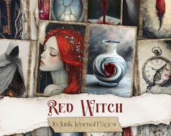 Pagine del diario di Red Witch Junk: materiale effimero del grimorio gotico (download digitale)
