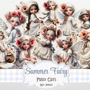 Fada do Verão, Cortes Fussy, Imprimíveis para Meninas do Campo, Diário de Lixo Caprichoso, Suprimentos para Scrapbook, Criação de Cartões, Itens Digitais de Verão
