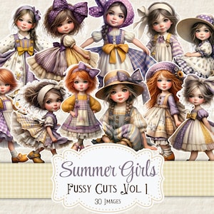 Zomer meisjes kieskeurig printables cottage girl printables grillig meisje junk dagboek afdrukbare plakboek benodigdheden kaarten maken digitale zomer ephemera
