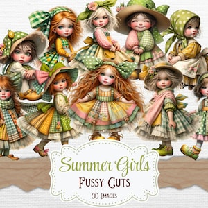 Zomer meisjes kieskeurig printables cottage girl printables grillig meisje junk dagboek afdrukbare plakboek benodigdheden kaarten maken digitale zomer ephemera